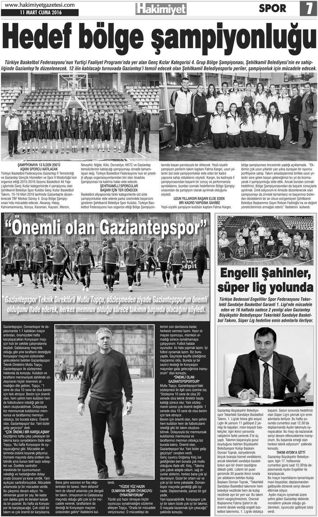 “GAZİANTEP’E GÜVENİYORUM”