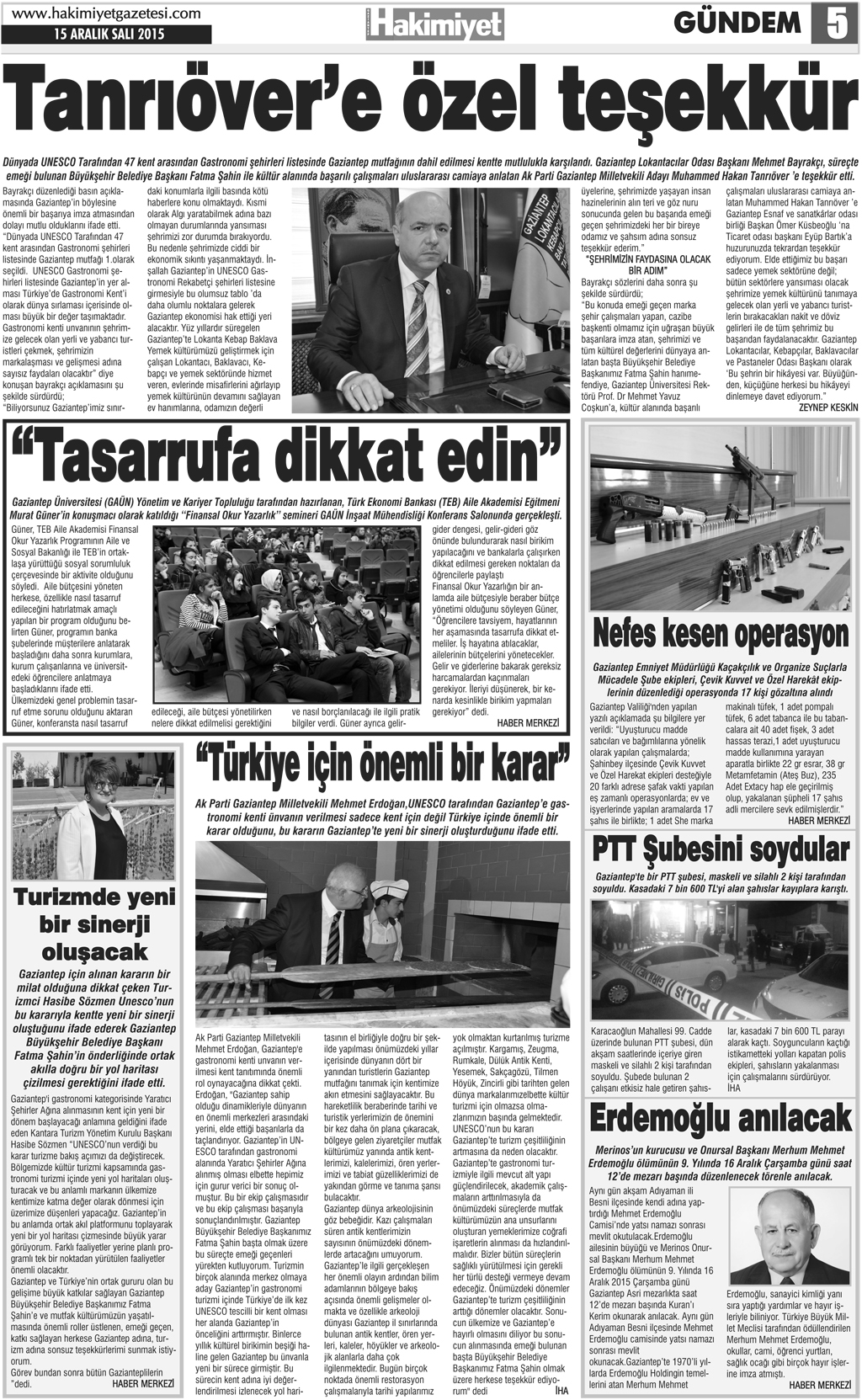 Hakimiyet Gazetesi Daracık Mahallesi'nde