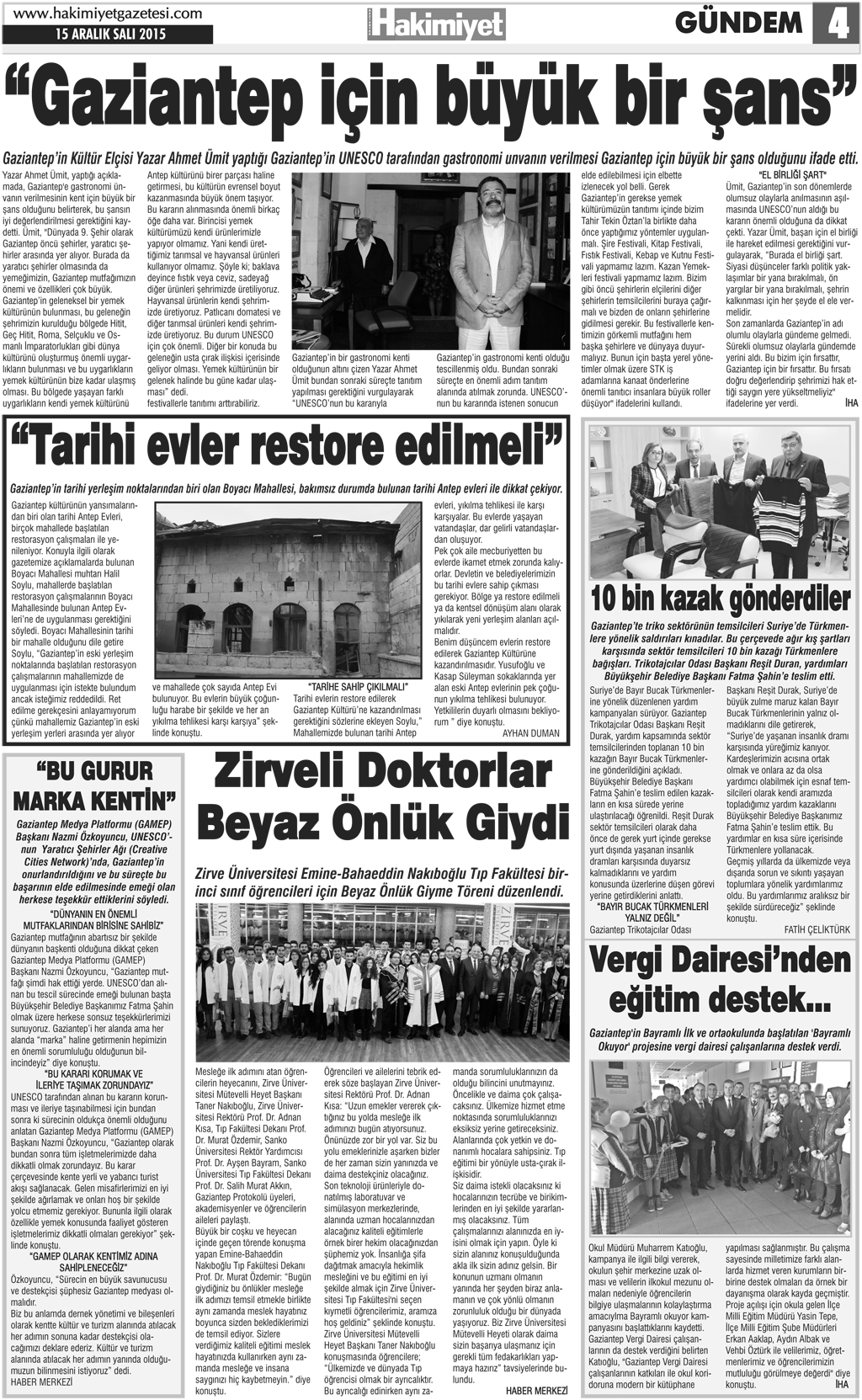 Hakimiyet Gazetesi Daracık Mahallesi'nde