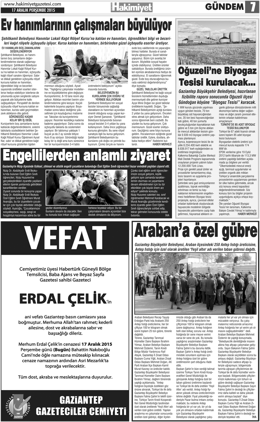 Hakimiyet Gazetesi Gündoğdu Mahallesi'nde