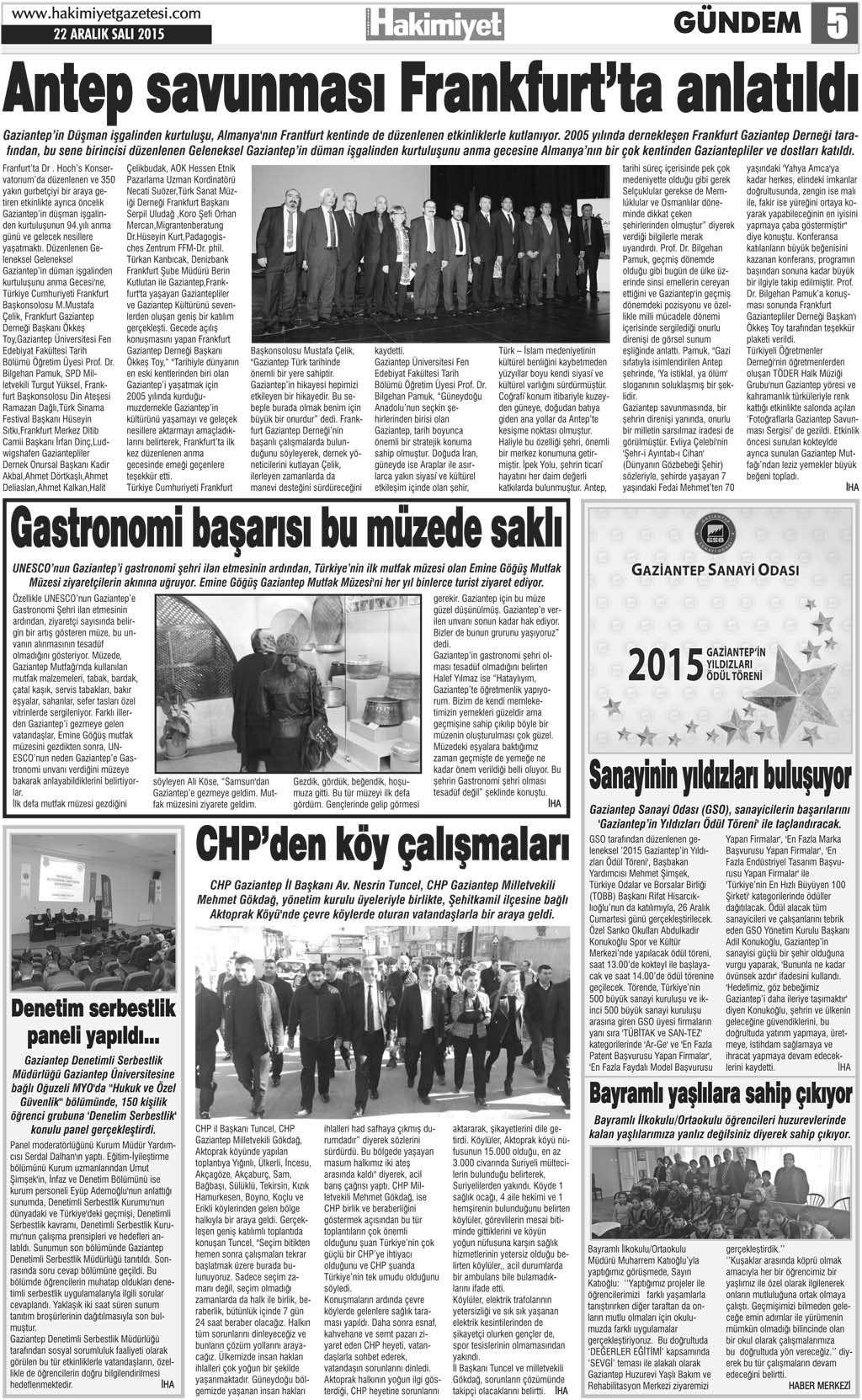 Hakimiyet Gazetesi Kepenek Mahallesi'nde