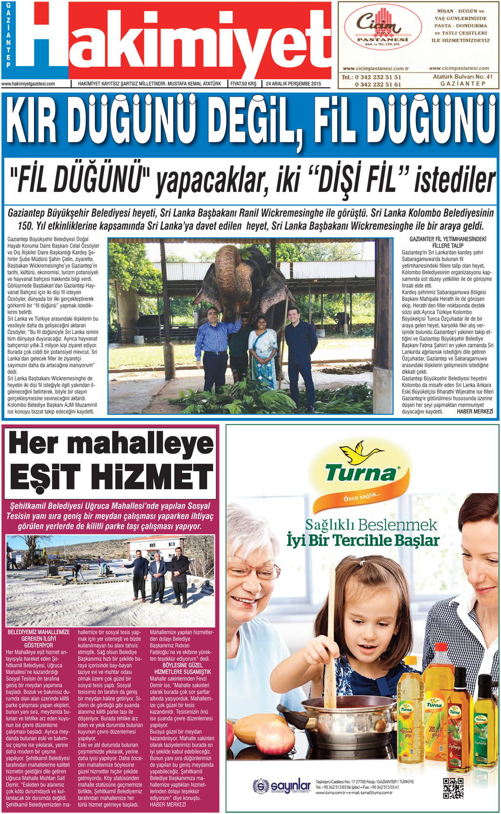 Hakimiyet Gazetesi Kılınçoğlu Mahallesi'nde