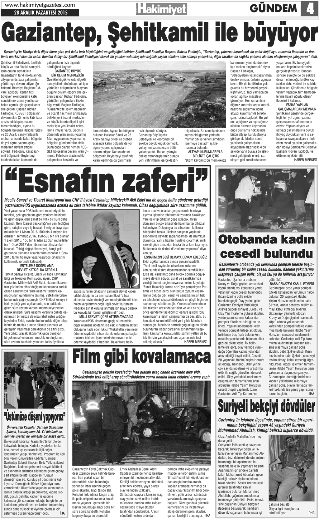 Hakimiyet Gazetesi Güvenevler Mahallesi'nde