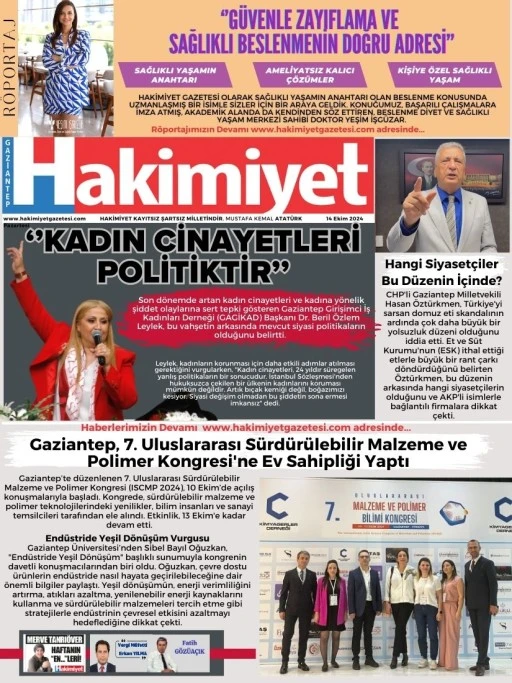 14 Ekim 2024 tarihli Hakimiyet Gazetesi