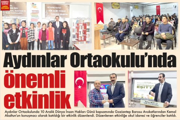 Aydınlar Ortaokulu'nda  önemli etkinlik