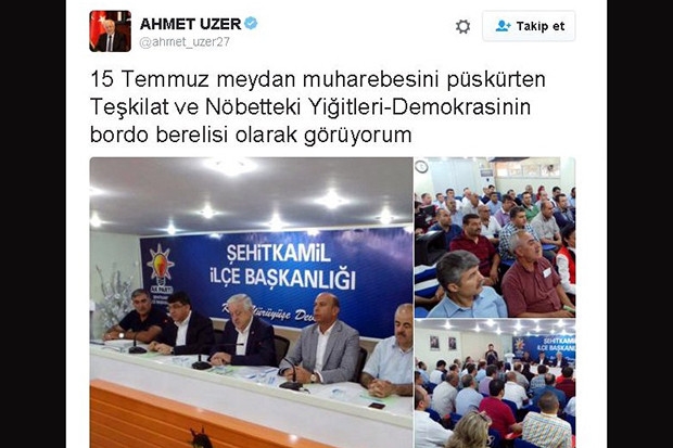 Milletvekili Uzer'den bordo bereli benzetmesi