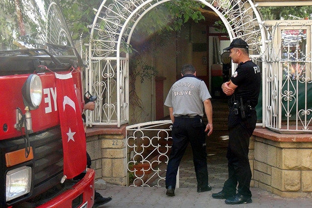 Polis karakolunda yangın