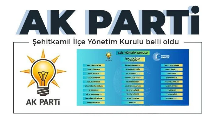 Ak Parti Şehitkamil İlçe Başkanı İsmail Güler Yeni Yönetimi Açıkladı