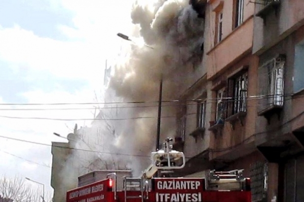 Gaziantep'te çıkan yangında faciadan dönüldü