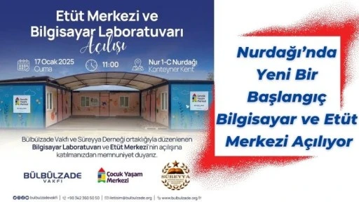 Nurdağı’nda Yeni Bir Başlangıç Bilgisayar ve Etüt Merkezi Açılıyor