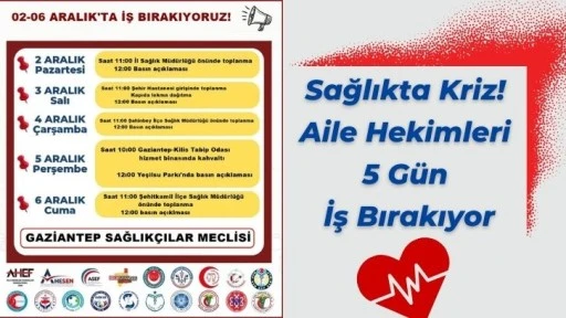 Sağlıkta Kriz! Aile Hekimleri 5 Gün İş Bırakıyor